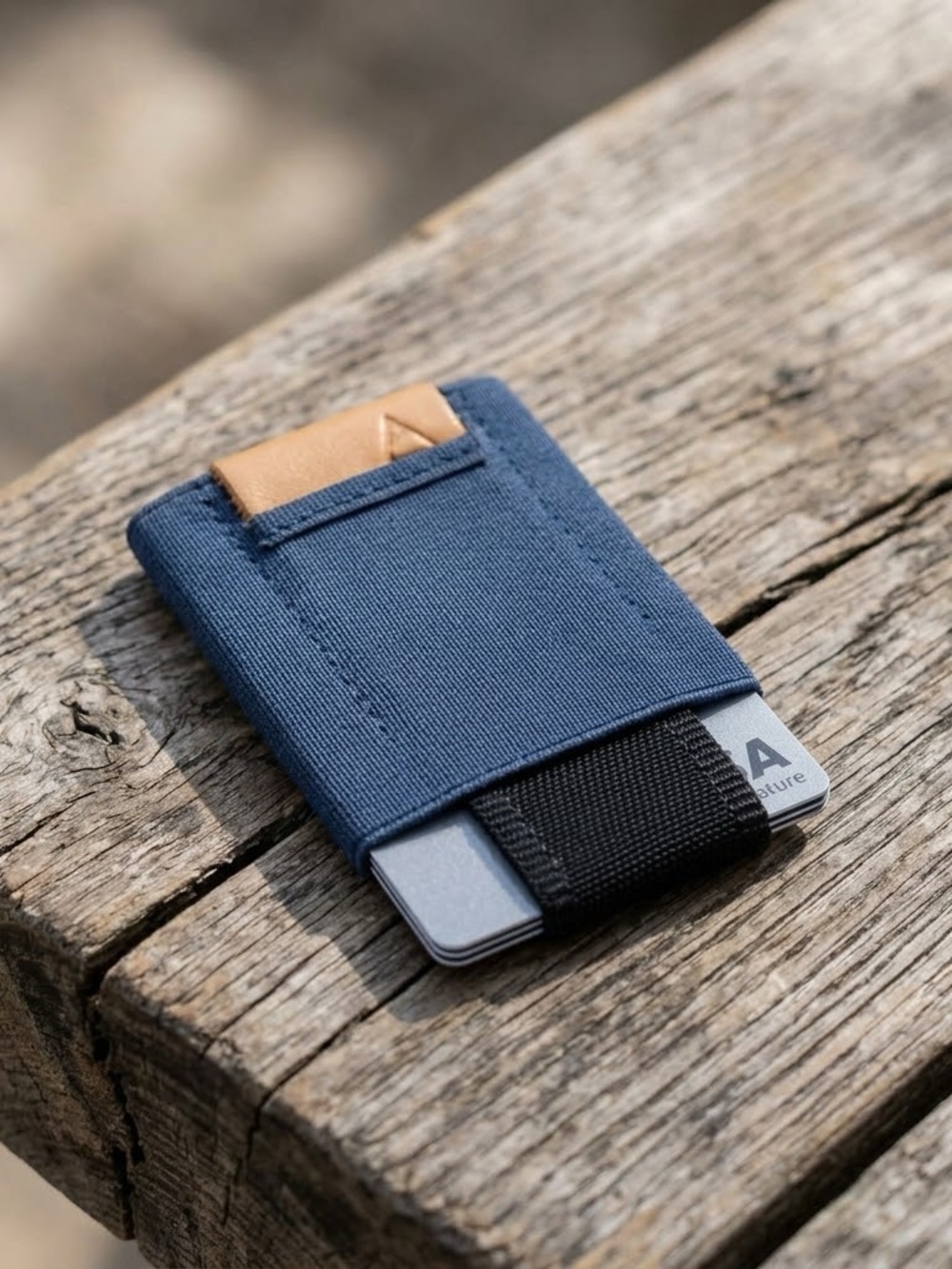 Nomatic Elastic Wallet Navy Blue Slim Durable Minimalistic Holds 4-14 Cards New